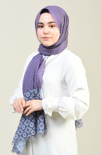 Patterned Cotton Shawl petroleum 13131-06