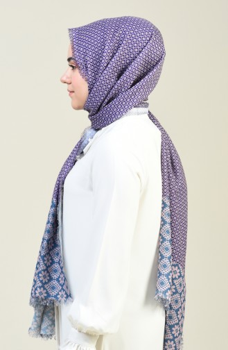 Patterned Cotton Shawl petroleum 13131-06