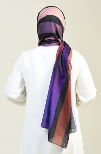 Patterned Cotton Shawl Purple 95303-02