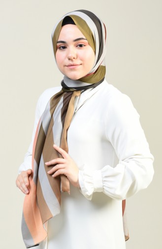 Patterned Cotton Shawl Brown 95303-05