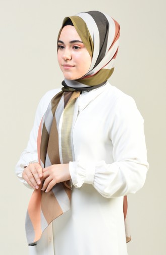 Patterned Cotton Shawl Brown 95303-05