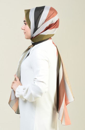 Patterned Cotton Shawl Brown 95303-05