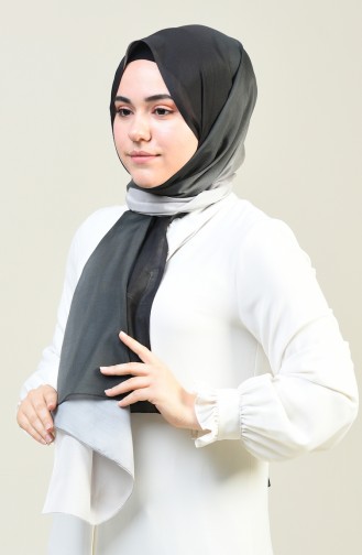 شال قطني منقوش أسود 95305-04