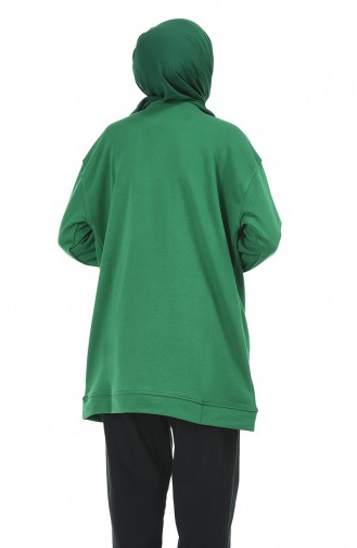 Baskılı Sweatshirt 1000-04 Zümrüt Yeşili