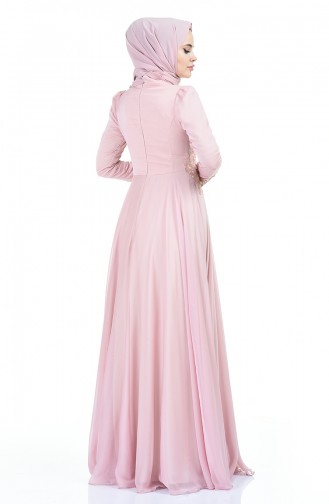 Pearl Lace Evening Dress Powder 6169-01