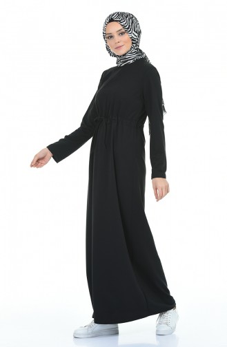 Beli Büzgülü Elbise 1965-04 Siyah