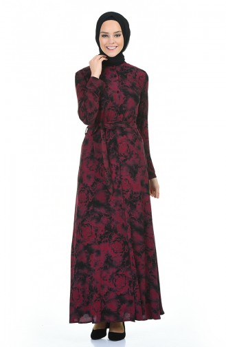 Plum Hijab Dress 60060-01