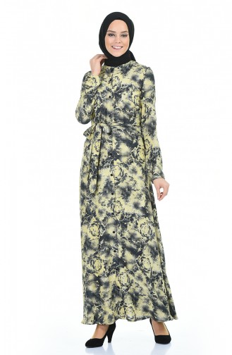 Yellow Hijab Dress 60060-02