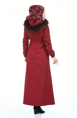 معطف طويل أحمر كلاريت 4042-04