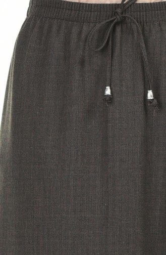 Waist Elastic Skirt Brown 1138-01