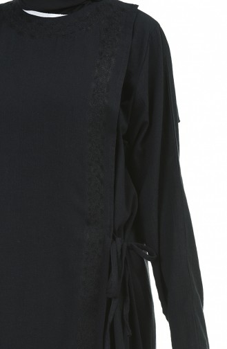 Abaya Brodée 0096-02 Noir 0096-02