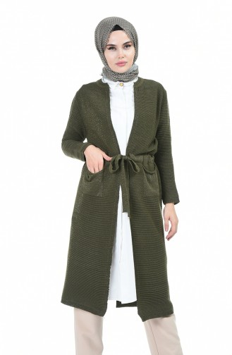 Khaki Strickjacke 14327-03