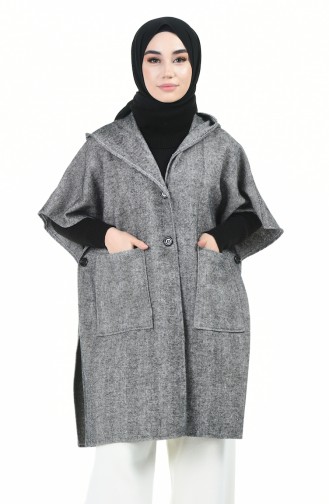 Poncho a Capuche 8002A-01 Gris Foncé 8002A-01