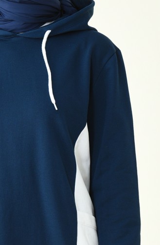 Kapüşonlu Sweatshirt 1009-03 Lacivert