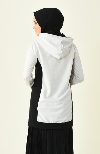 Kapüşonlu Sweatshirt 1009-05 Bej