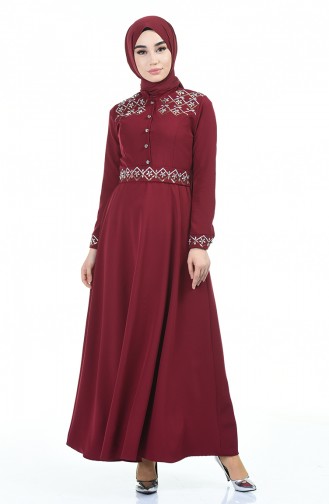 Robe Hijab Plum Foncé 9611-04