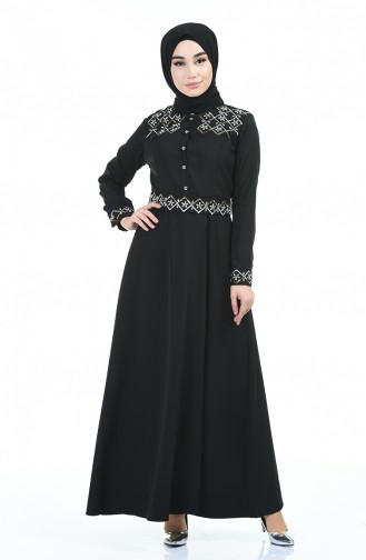 Black Hijab Dress 9611-03