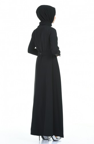 Schwarz Hijab Kleider 9611-03