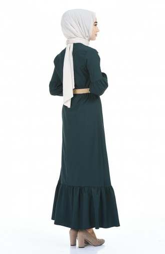 Smaragdgrün Hijab Kleider 4527-01