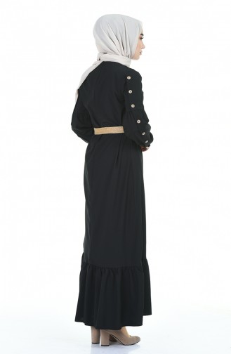 Black Hijab Dress 4527-02