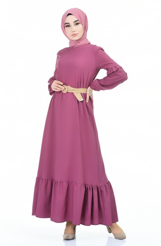 Beige-Rose Hijab Kleider 4527-04