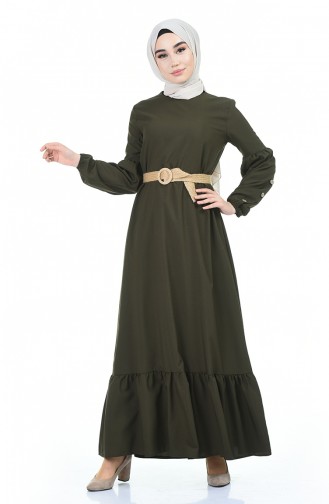 Khaki Hijab Kleider 4527-06