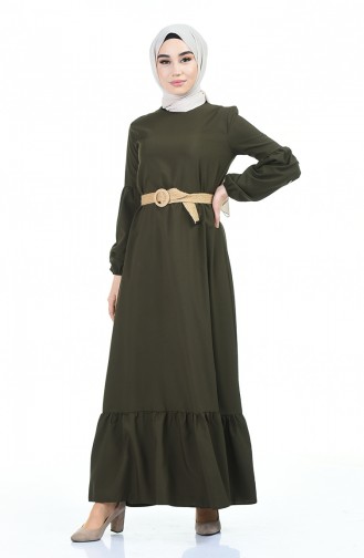 Khaki Hijab Kleider 4527-06