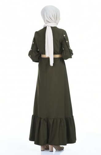 Khaki Hijab Kleider 4527-06
