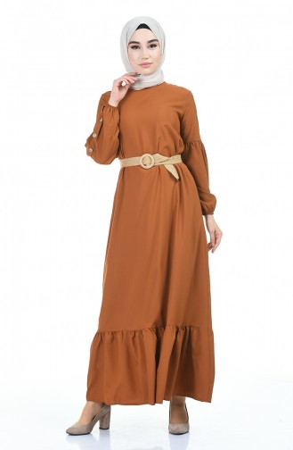 Tobacco Hijab Dress 4527-07