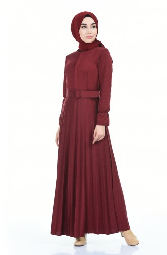 Claret red İslamitische Jurk 5056-01