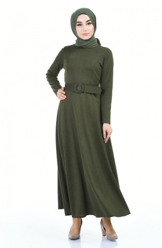 Robe Hivernal à Ceinture 5062-05 Khaki 5062-05