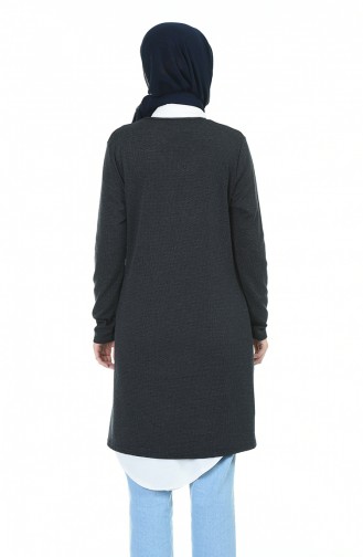 Gemusterte Tunika 1128-01 Schwarz 1128-01