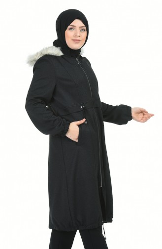 معطف طويل أسود 7111-02