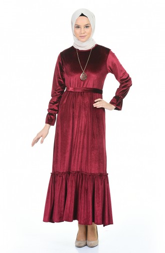 Dark Plum Hijab Dress 5053-01