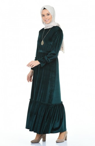 فستان أخضر زمردي 5053-05