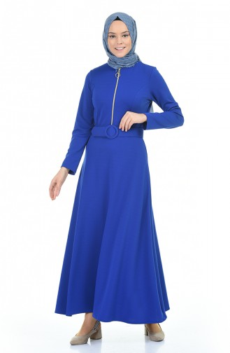 Saks-Blau Hijab Kleider 5059-01