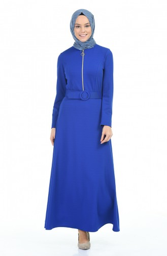 Saks-Blau Hijab Kleider 5059-01