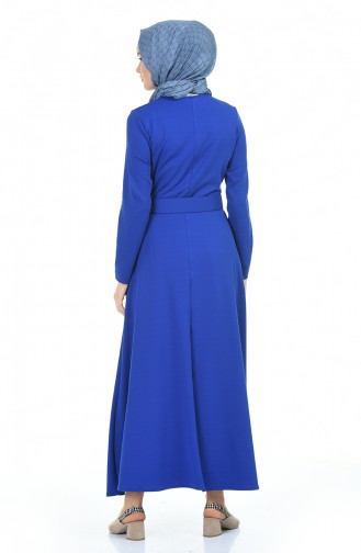Saks-Blau Hijab Kleider 5059-01