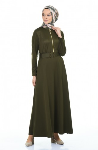 Khaki İslamitische Jurk 5059-02