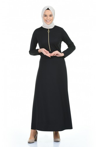 Schwarz Hijab Kleider 5059-03