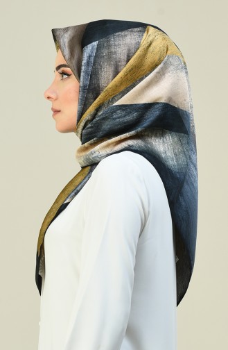 Karaca Desenli Rayon Eşarp 90617-05 Siyah Gold