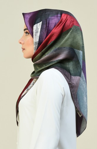 Karaca Desenli Rayon Eşarp 90617-06 Lila Bordo