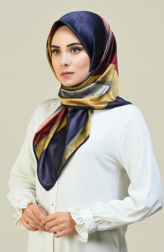 Karaca Desenli Rayon Eşarp 90617-13 Mor Bordo