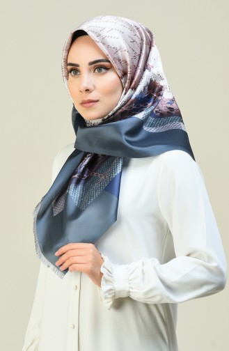 Patterned Taffeta Scarf Smoky 95302-02