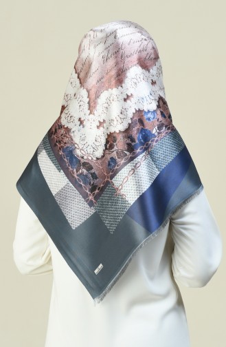 Patterned Taffeta Scarf Smoky 95302-02