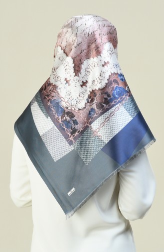 Patterned Taffeta Scarf Smoky 95302-02