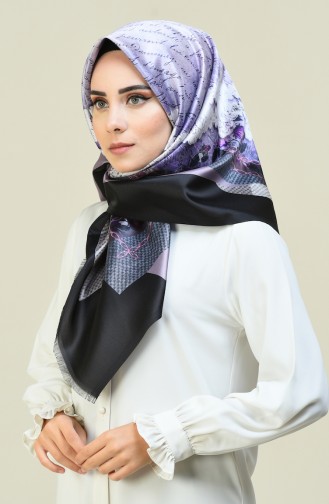 Patterned Taffeta Scarf Black 95302-03