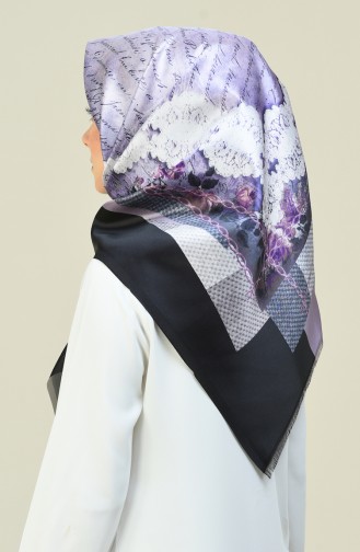 Patterned Taffeta Scarf Black 95302-03