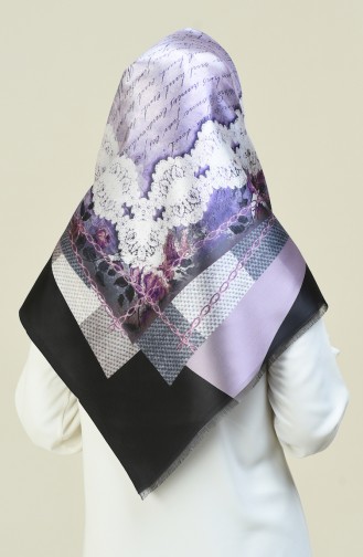 Patterned Taffeta Scarf Black 95302-03