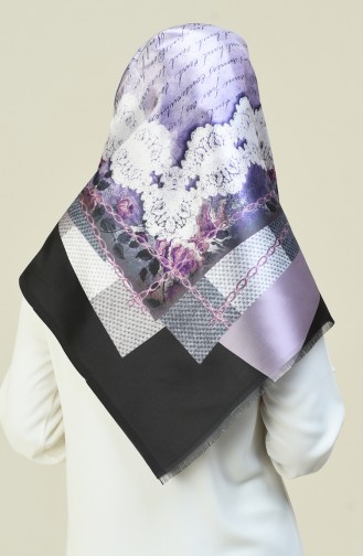 Patterned Taffeta Scarf Black 95302-03